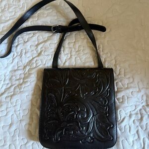 Patricia Nash Black Embossed Crossbody Bag